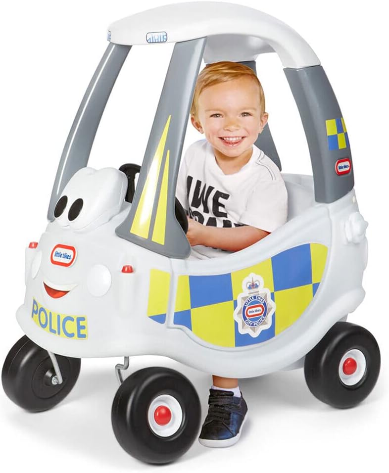 Little Tikes Polizei Cozy Coupé - Rutschfahrzeug für Kleinkinder - Mit Tür, entfernbarer Bodenplatte