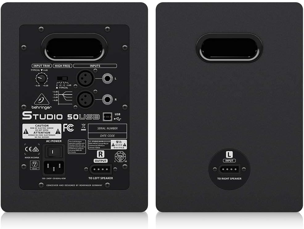 Behringer Studio 50USB Hochauflösende 150-Watt-Bi-Amping-Referenz-Studiomonitore mit USB-Eingang &amp; A