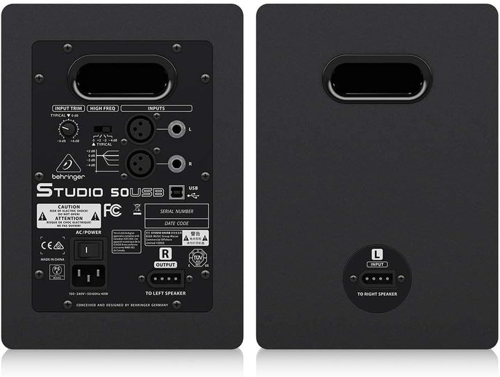 Behringer Studio 50USB Hochauflösende 150-Watt-Bi-Amping-Referenz-Studiomonitore mit USB-Eingang &amp; A