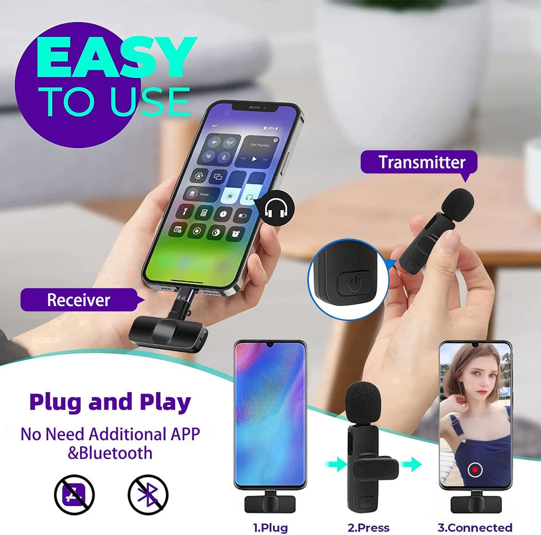 YOOUS Mikrofon, Lavalier Mikrofon für iOS/Android, Mini Microphone Plug & Play, Lavalier Mikrofon Wi