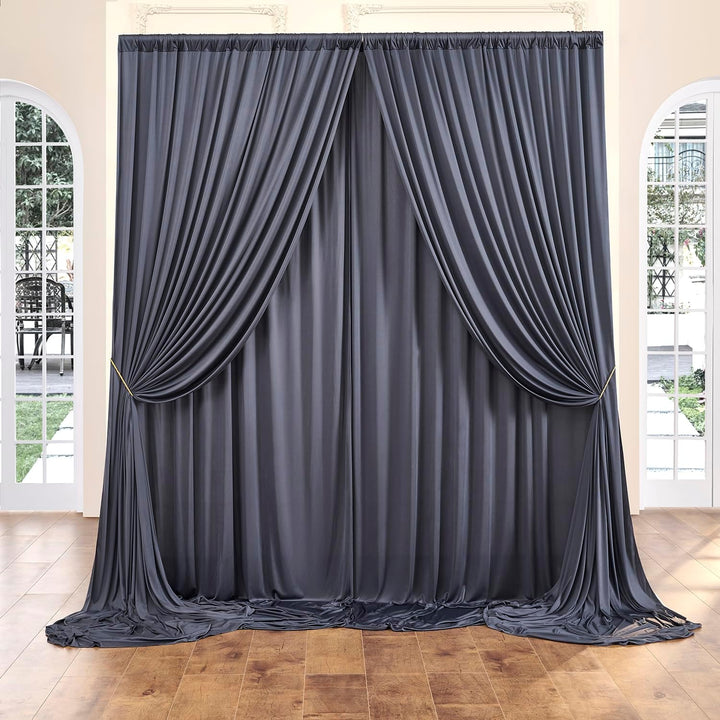 3x3 m Anthrazit Vorhang für Kulissen, Party-Hintergrund Vorhang Anthrazit Hochzeit Hintergrund, Poly