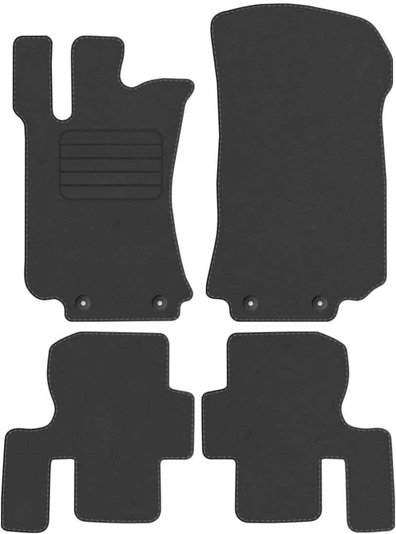 Premium Velourmattenset für Mercedes R-Klasse W251 Bj. 2005 – 2017 PREM ANTHRAZIT runde Befestigunge