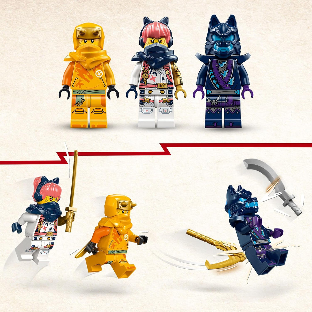 LEGO NINJAGO Riyu der Babydrache, Drachen-Spielzeug mit 3 Mini-Figuren, baubares Ninja-Spielzeug für