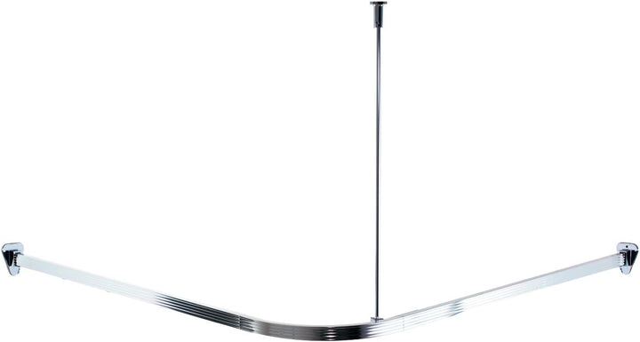RIDDER 52500 Duschvorhangschiene, Duschvorhangstange, ca. 90 x 90 x 90 cm, Aluminium, verchromt 90x9