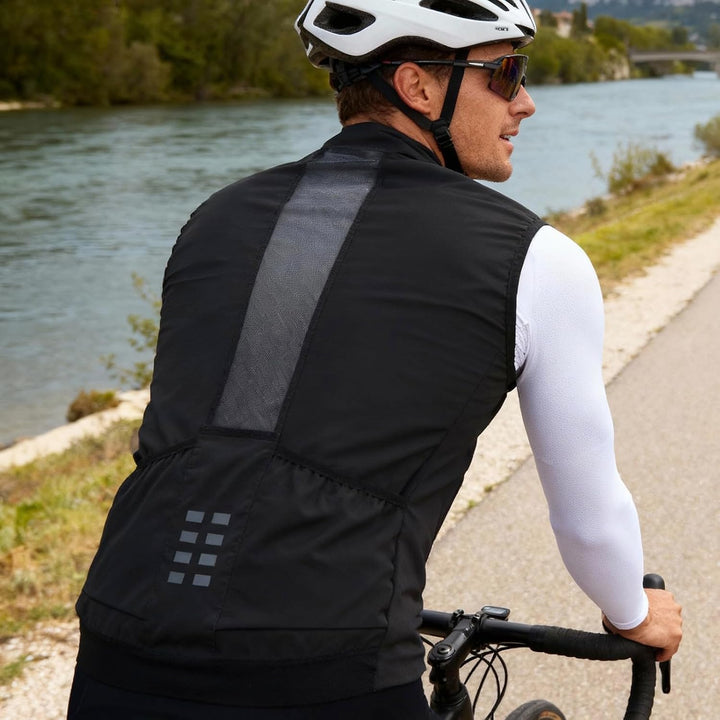 WOSAWE Herren Fahrradweste Leicht Atmungsaktiv ärmellos Laufjacke Winddicht Radweste mit YKK-Reissve