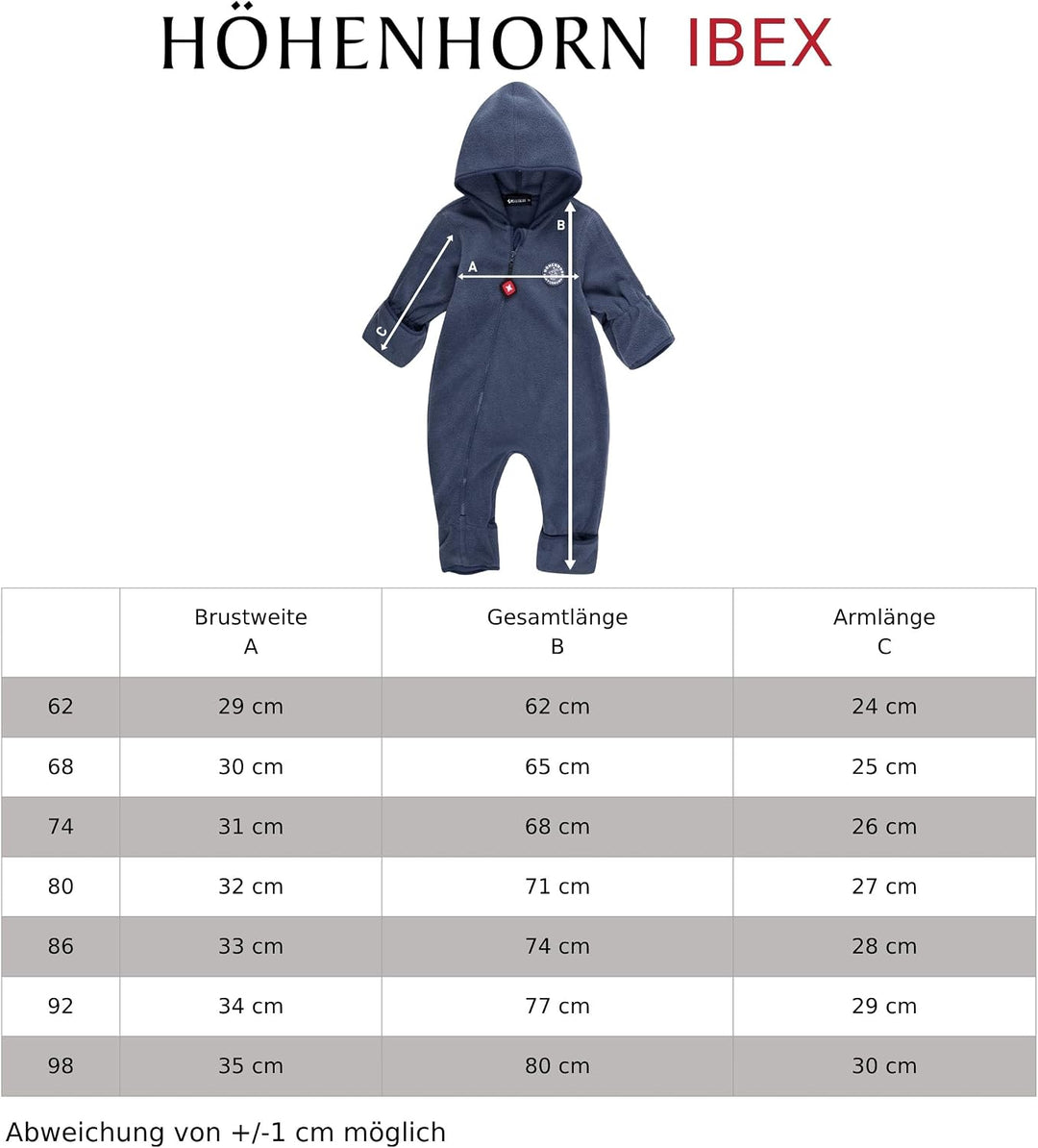 Höhenhorn Ibex Baby Fleece Overall Winter Herbst Strampler Kleinkind mit Kapuze, Grün