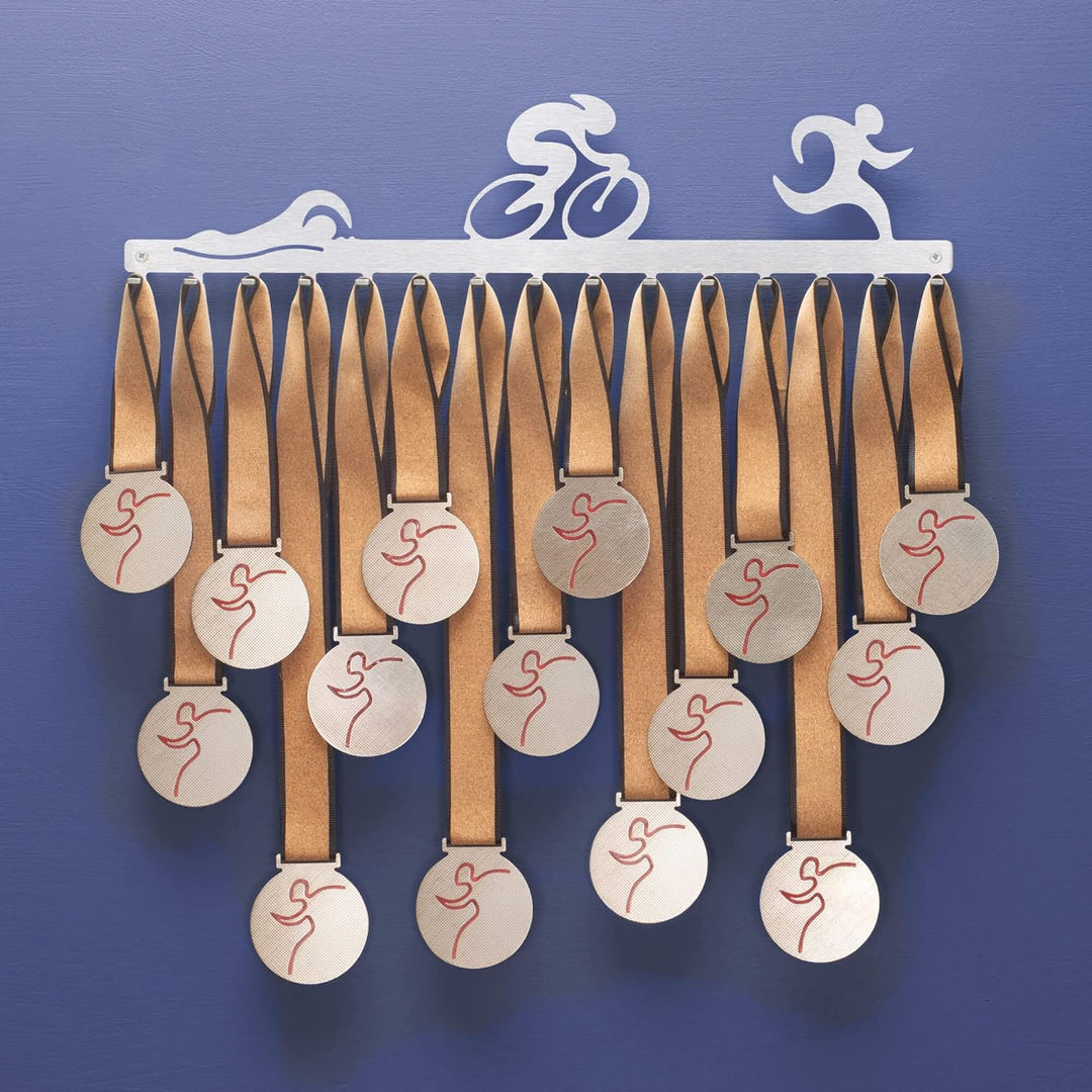 Qthrone Triathlon Medaillenhaken - Ironman Medaillen Display - Triathlet Medaillenanzeige - Triathle