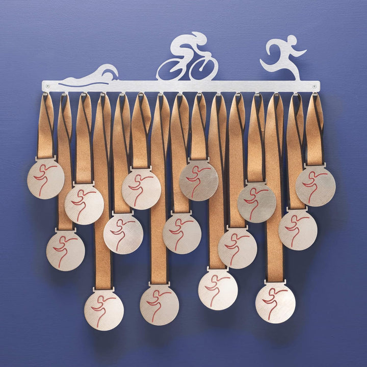 Qthrone Triathlon Medaillenhaken - Ironman Medaillen Display - Triathlet Medaillenanzeige - Triathle