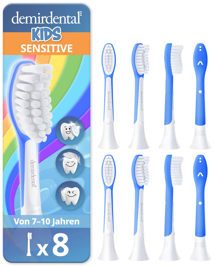 demirdental Kinder Ersatzbürsten passend für Philips Sonicare Kids, Bürstenköpfe ab 7 Jahre, entspri