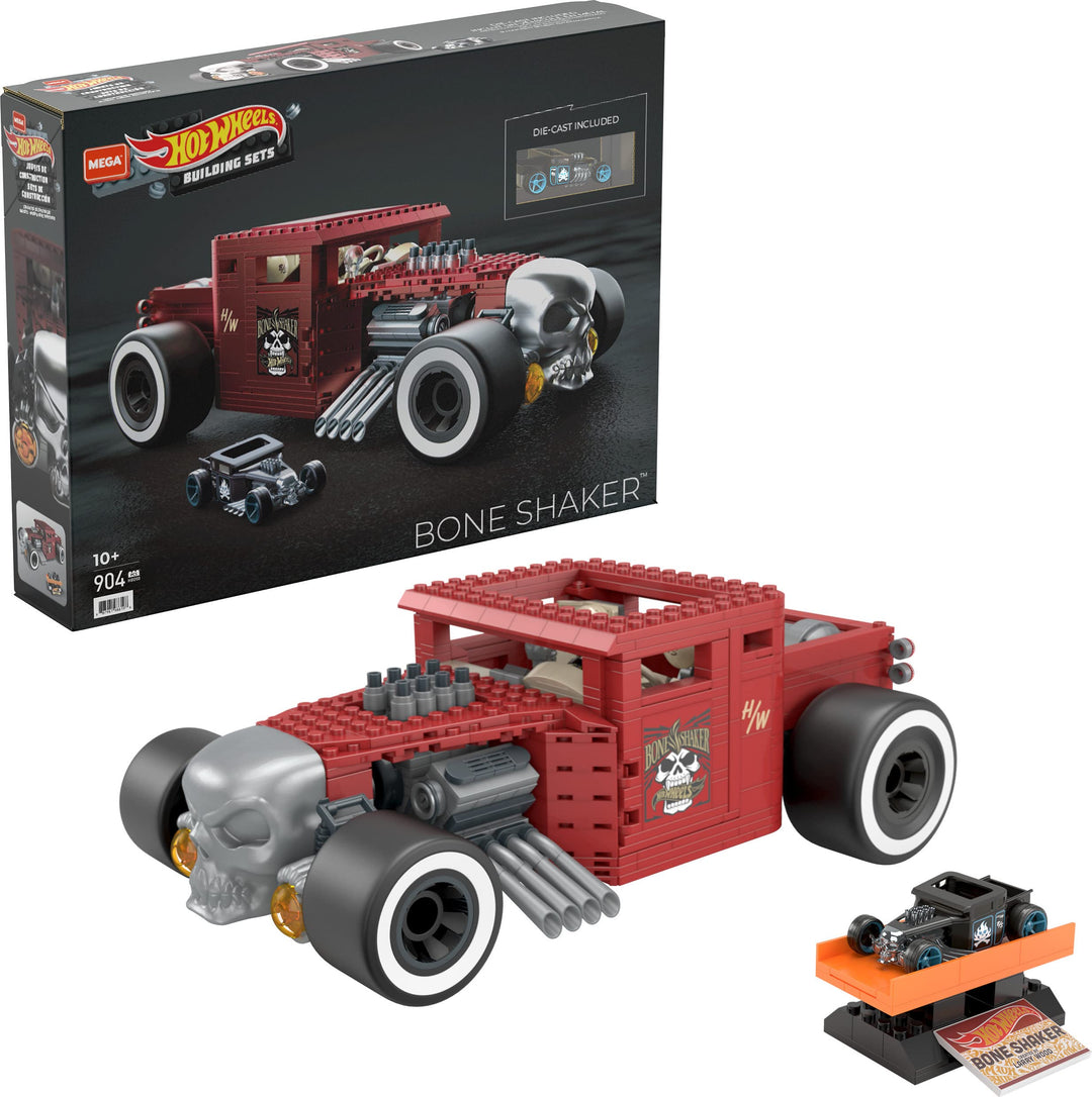 MEGA Construx HBD50 - Hot Wheels Bone Shaker Bauset, Bauset mit 904 Bausteinen, Spielzeug ab 10 Jahr