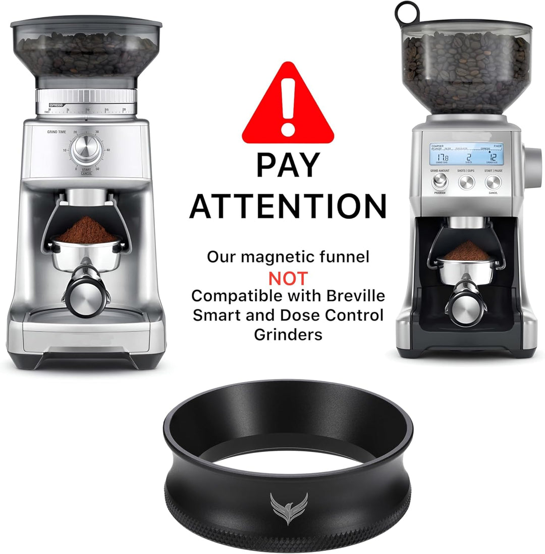 KNODOS Magnetischer 54 mm Kaffee Dosierring und Espresso Pucksieb Set für 54 mm Siebträgerkorb, komp