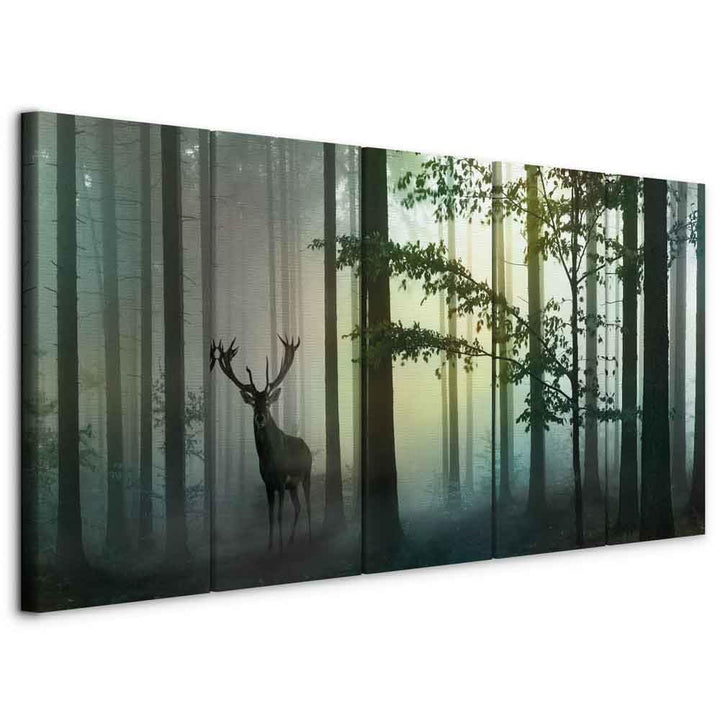 murando - Bilder Wald 150x60 cm Vlies Leinwandbild 5 tlg Kunstdruck modern Wandbilder XXL Wanddekora