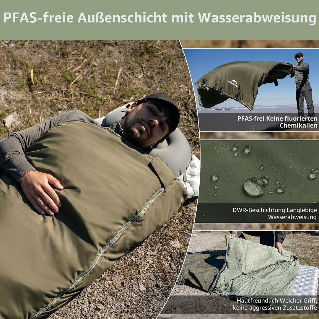 Naturehike Schlafsack Ultraleicht Mini Kleines Ultraleicht 680/760g für 3 Jahreszeiten mit 190x75/20
