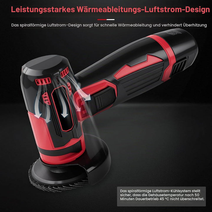 3-Zoll Akku Winkelschleifer Set, 500W 19500 U/Min 76mm Mini-Elektrowinkelschleifer, Wiederaufladbare