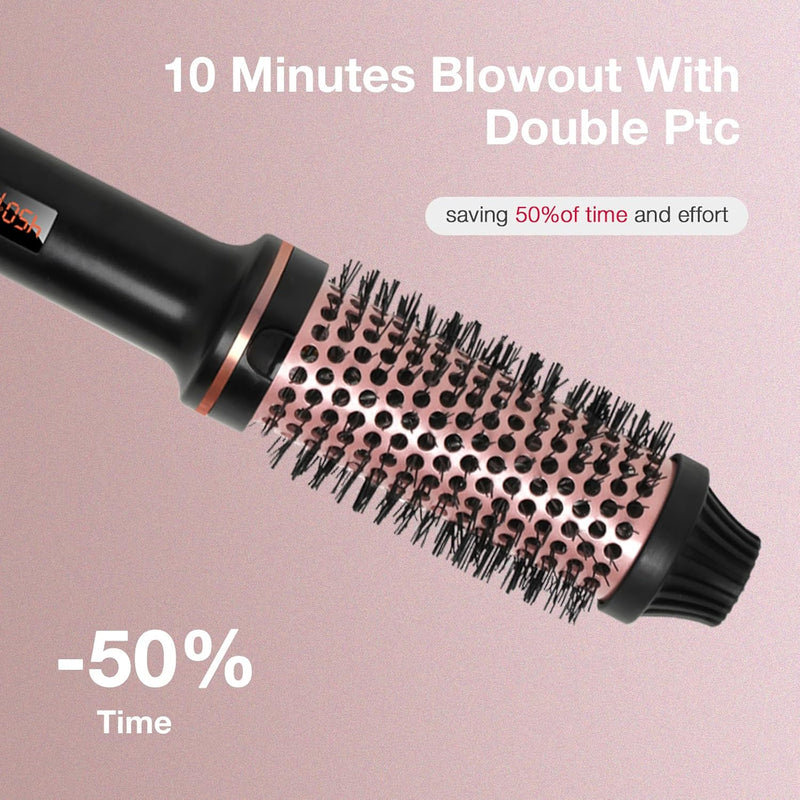 TANSHINE Thermal Brush, 38 mm Elektrische Rundbürste Wärmebürste, Lockenbürste Warmluft und Volumize