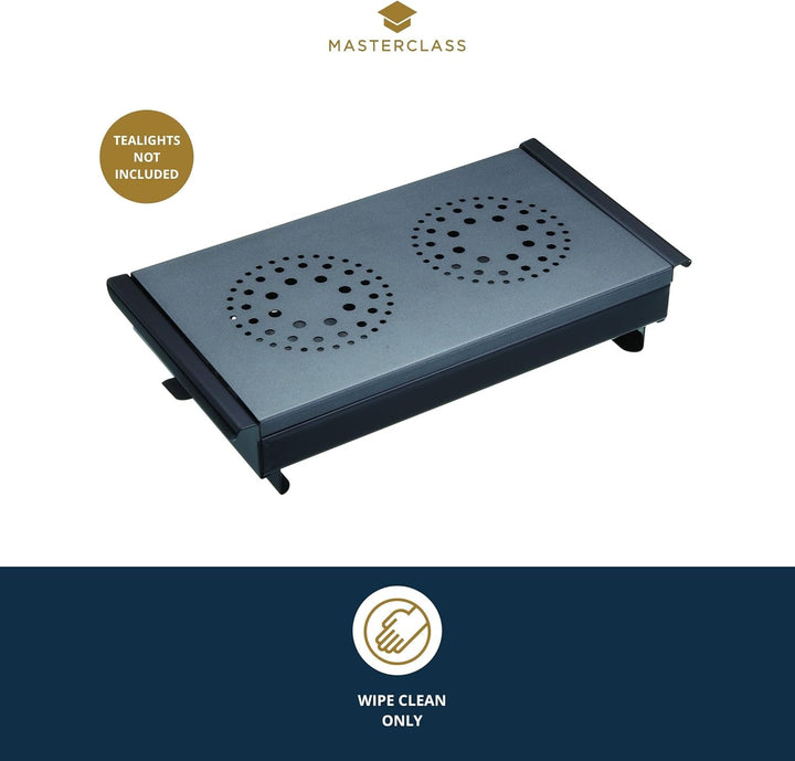 MASTERCLASS MCC2FWARM Master Class Professional Warmhalteplatte mit Teelichtern für Speisen oder Tel