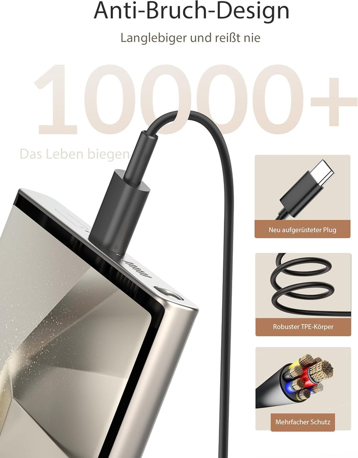 ARCCRA 25W USB C Ladegerät mit USBC Schnellladekabel 2M für Samsung Galaxy S25 S26 S24 S23 S22 S21 U