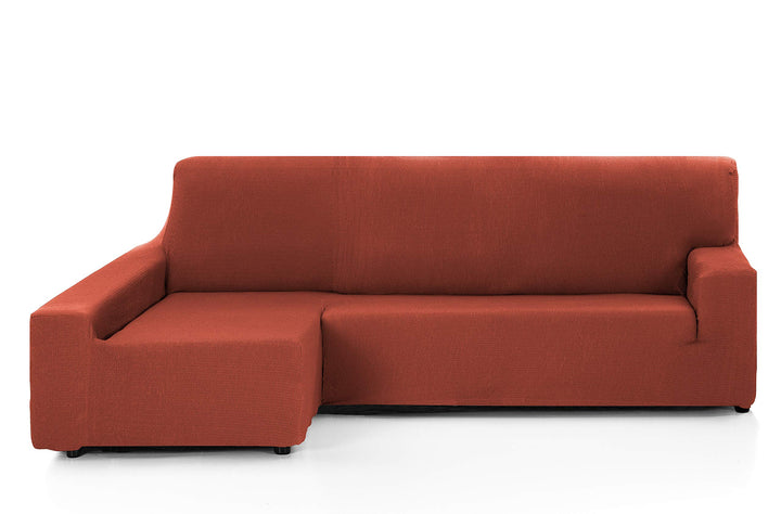 Martina Home Schutzhülle Sofa elastisch Tunez Chaisse Longue Brazo Izquierdo Rostrot (TEJA) langer l