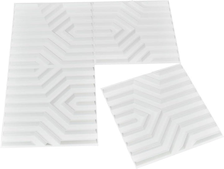 Art3d Wandpaneele PVC 3D geometrisches Mate-Design mattweiss 50 x 50 cm 12 Stück 50x50cm Mattweiss,
