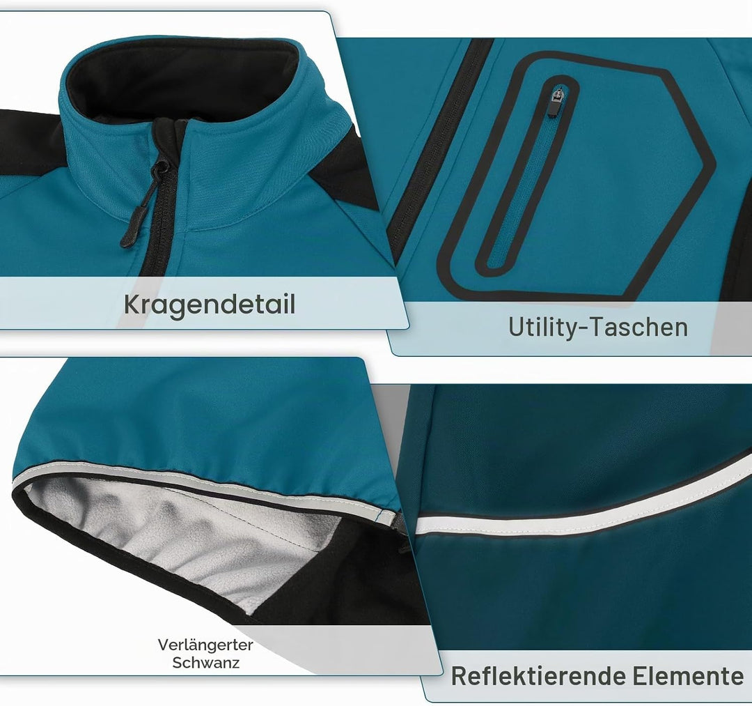 BERGRISAR Fahrradjacke Herren Winter – Thermo Fleece Wasserdicht Atmungsaktiv Winddicht Softshell Ra