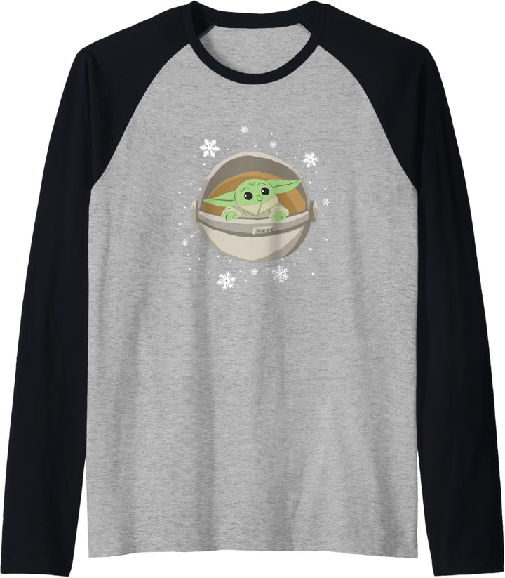 Star Wars The Mandalorian The Child Snowfall Cartoon Raglan