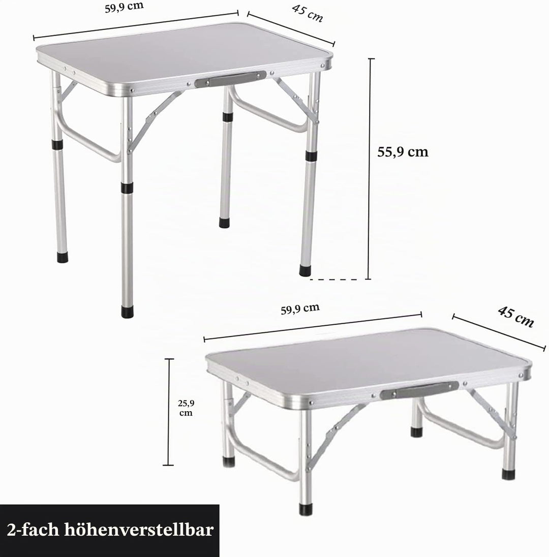 Campingtisch faltbar Klapptisch, Alu Gartentisch Tischplatt Falttisch klappbar Arbeitstisch Balkonti