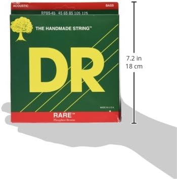 DR Strings RPB545 45-125 Medium Set Handmade Rare Coated 5-String Bass Strings