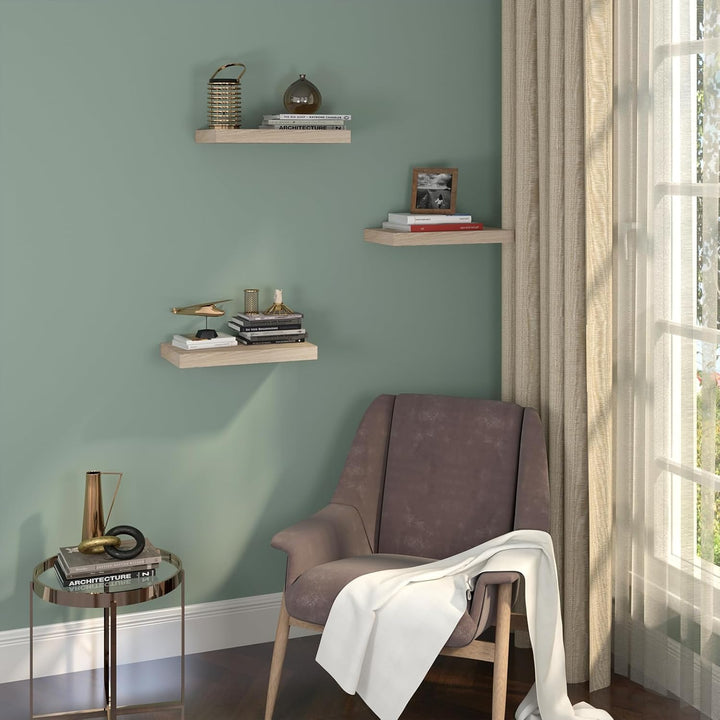 EUGAD Wandregal, Regal Wand 4er Set, Wandboard für Wohnzimmer, Küche, Badezimmer, Bücher/DVD/CD/Bild