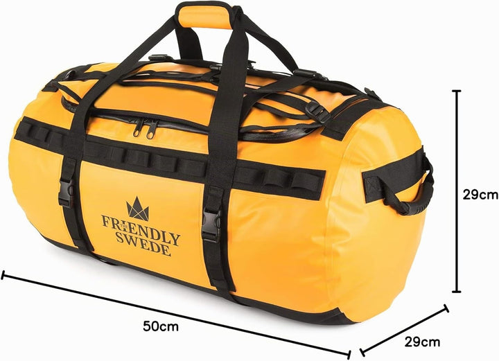 The Friendly Swede Wasserfeste Reisetasche Duffle Bag Rucksack - 30L / 60L / 90L - Seesack, Sporttas