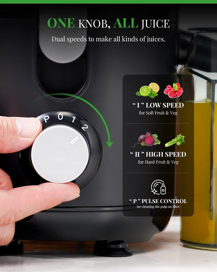 GDOR Entsafter 600W Juicer mit Grossem 65mm Einfüllschacht Hoher Ertrag Entsafter Gemüse und Obst mi