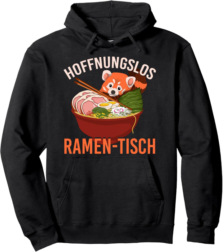 Romantiker Roter Panda Japanische Nudelsuppe Lustiges Ramen Pullover Hoodie