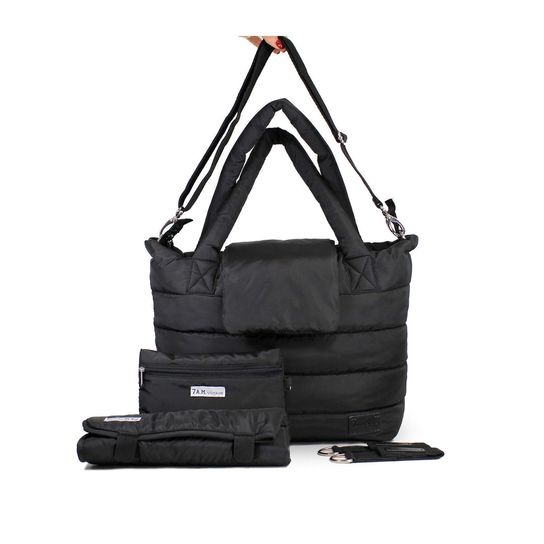 7AM Tote Bag for Women - Waterproof Capri Crossbody &amp; Zippered Diaper Bags, Included Changing Diaper