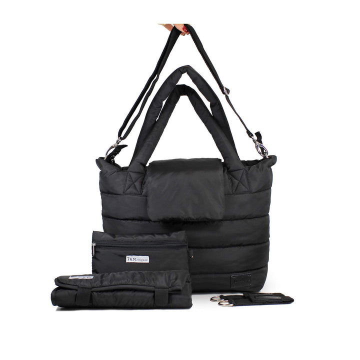 7AM Tote Bag for Women - Waterproof Capri Crossbody &amp; Zippered Diaper Bags, Included Changing Diaper