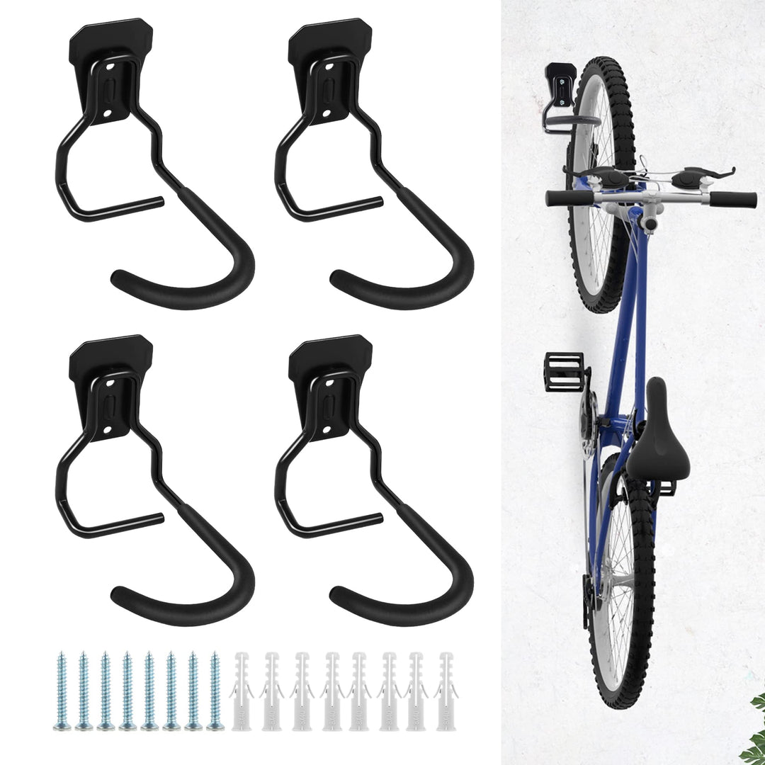 Sioner 4er-Pack Vertikale Fahrradhaken，Fahrradhalter,Heavy Duty Hooks Wandhalterung Fahrradhalter,Fa