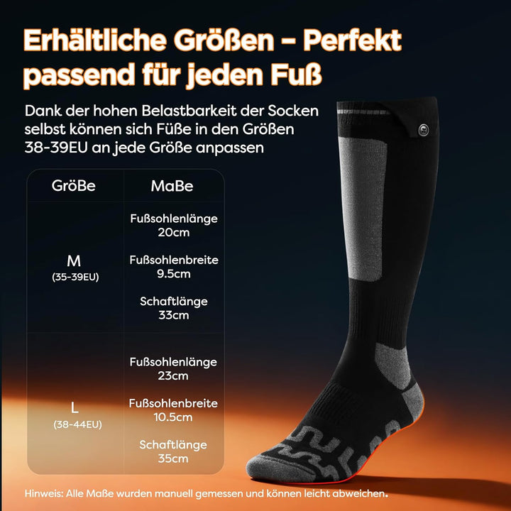 Beheizbare Socken, Beheizte Socken Damen Herren, die Lösung für Maximale Heizfläche im Jahr 2025 5V