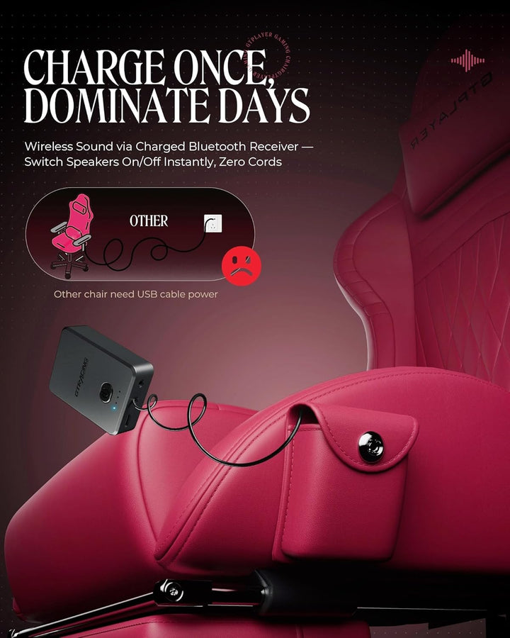 GTPLAYER Gaming Stuhl, Ergonomischer Gaming Sessel Schreibtischstuhl PC Gamer Racing Stuhl mit Fusss