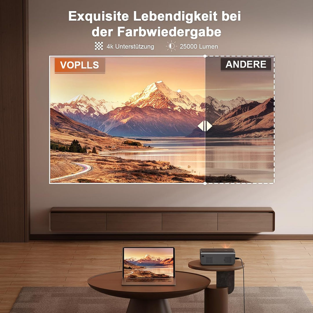 Smart Beamer【Android TV & Autofokus/Keystone 】 Full HD 1080P 23000 Lumen Beamer 4K Unterstützung, VO