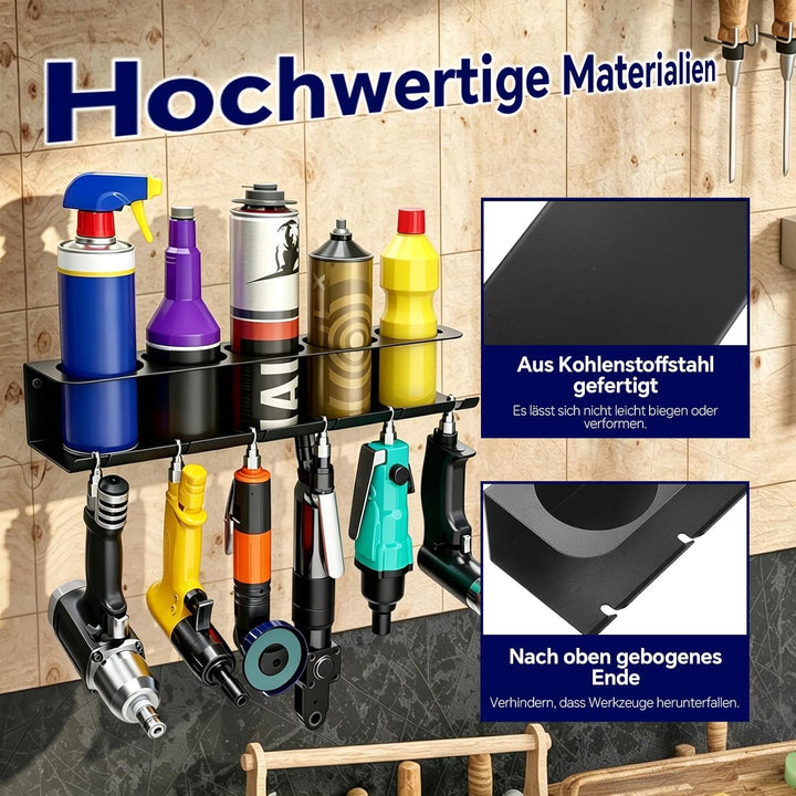Sprühflaschen-Halterung 2er-Set, Aufbewahrungsregal mit 5 Fächern + 6 Schlitzen, Für Garage, Werksta