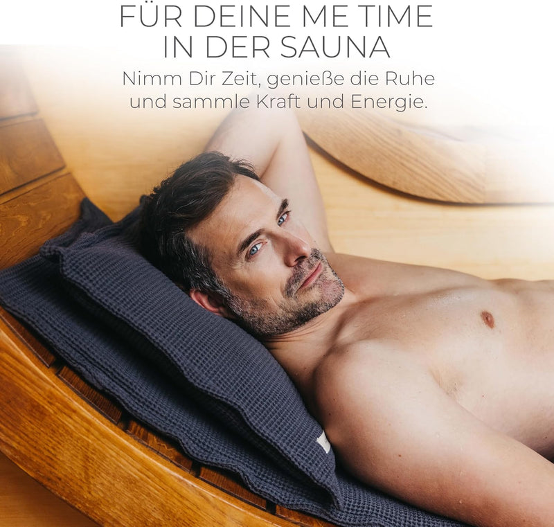 SAUNASOFA® von BADESOFA® | Extra bequeme Sauna-Matte mit Kissen | Einfacher Transport dank Tragegurt