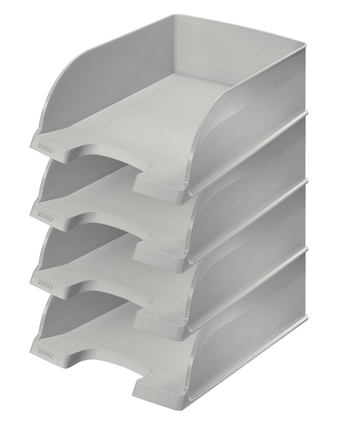 Leitz Briefkorb A4 Jumbo, 4er Pack, Grau, Mit extragrossem Fassungsvermögen, Plus Serie, 52330085 4