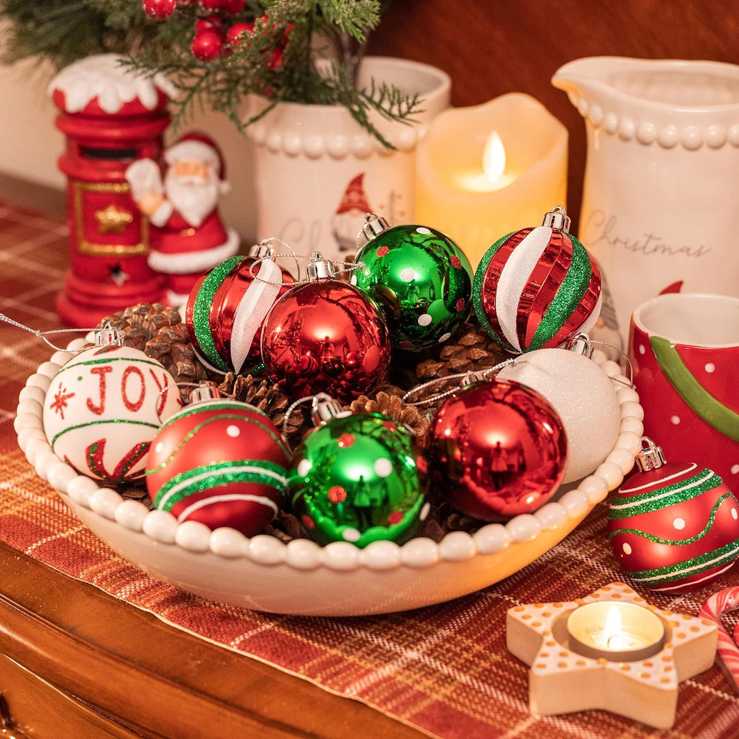 Valery Madelyn Weihnachtskugeln 30 Stücke 6CM Kunststoff Christbaumkugeln Weihnachtsdeko mit Aufhäng