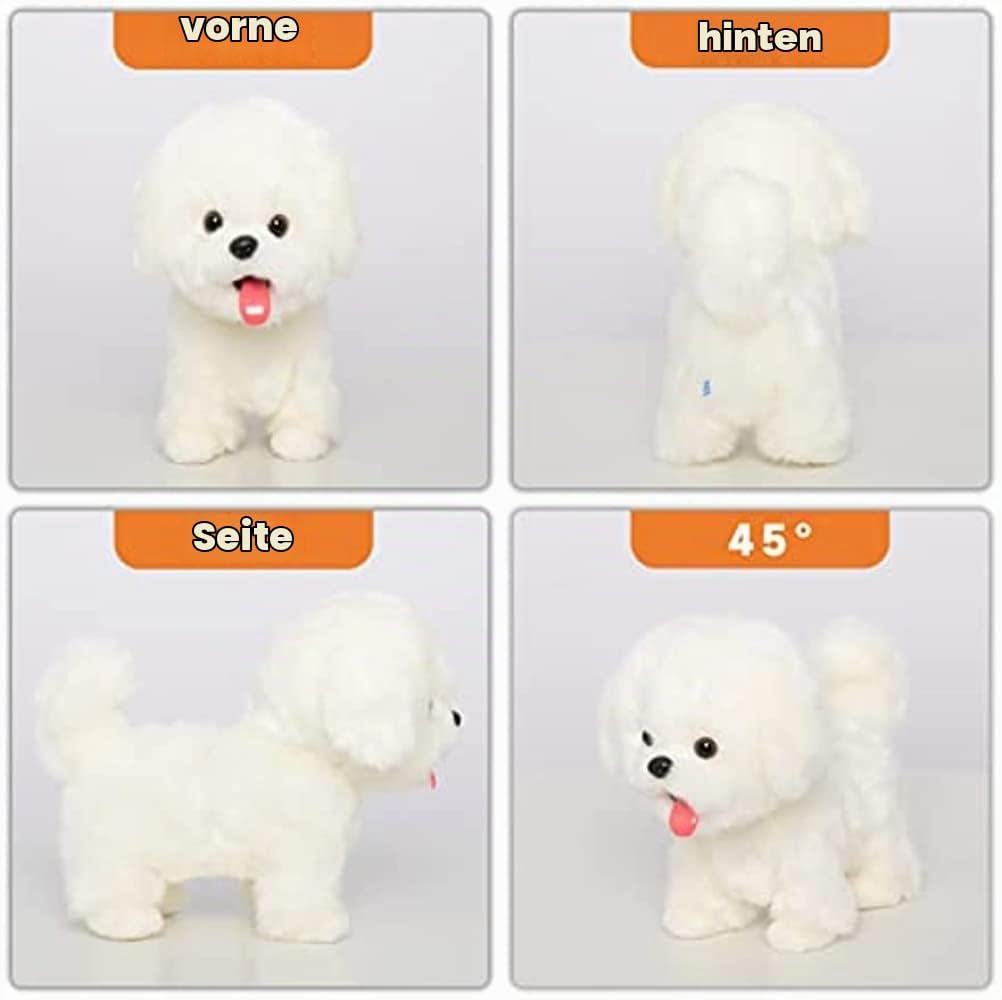 CU-MATE Plush Interactive Maltese Simulation Dog-Realistic Stuffed Animal Puppy Electronic Toy Robot