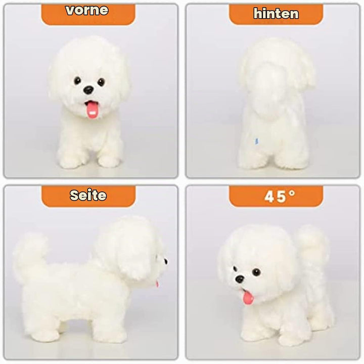 CU-MATE Plush Interactive Maltese Simulation Dog-Realistic Stuffed Animal Puppy Electronic Toy Robot