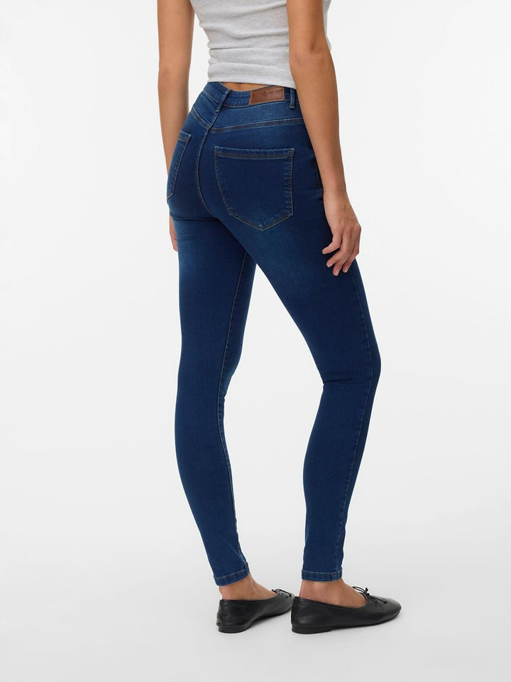 VERO MODA Female Skinny Jeans VMSOPHIA Hohe Taille Slim Fit Jeans XS / 34L Dark Blue Denim, XS / 34L