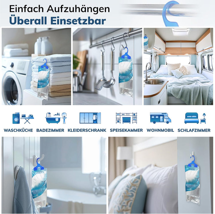 MAVORI 10er Set XL Luftentfeuchter zum Aufhängen I Luftentfeuchter Beutel I Entfeuchter Schrank und