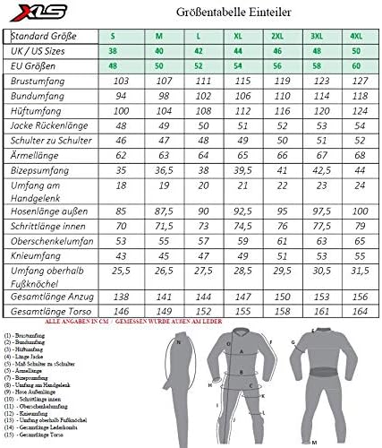 XLS Lederkombi hochwertiger Einteiler Schwarz Weiss Neongelb Motorradkombi einteilig (48), 48