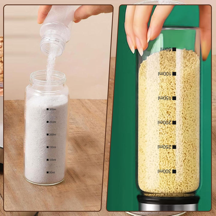 3 Stück Gewürzgläser mit Drehdeckel - 300ml Salzstreuermit 4 Gewürzlöchern, Streuer Gewürze Gewürz G
