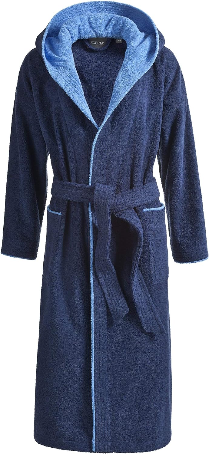 Egeria 501005 Calypso Kinder Jugend Bademantel, Baumwolle, 35 x 31 x 10 cm, Dunkle Blau 164 dark blu