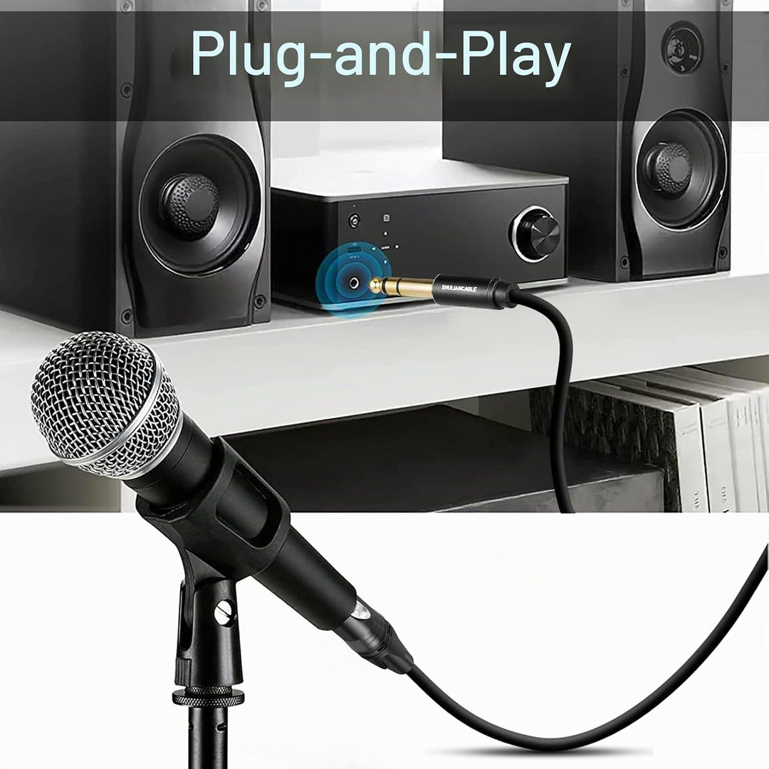 SHULIANCABLE 1/4 Zoll Klinke TRS symmetrisch auf XLR Buchse Mikrofonkabel, XLR auf 6,35 mm Stecker T