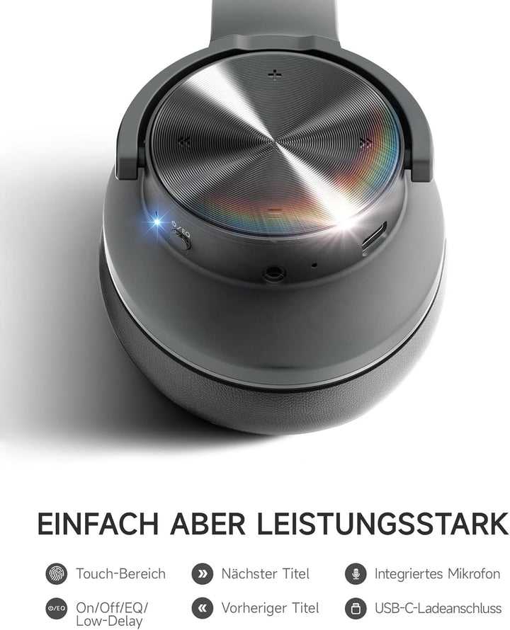 Picun B8 Bluetooth-Kopfhörer, 120H Spielzeit, kabellos, Bluetooth mit 3 EQ-Modi, niedrige Latenz, Fr